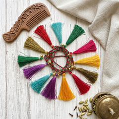Traditional Multicolour Handmade Parandi | Tassel Braid