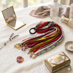 Handcrafted Embellished Ribbon Parandi Hair Tie | Ethnic Hair Accessories