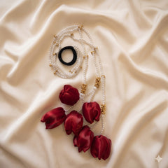 Premium Pearl & Ghungroo Tulip Parandi | Elegant Hair Accessory for Weddings