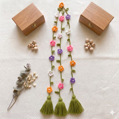 Handmade Crochet Floral Parandi | Premium Hair Accessory for Mehndi & Weddings