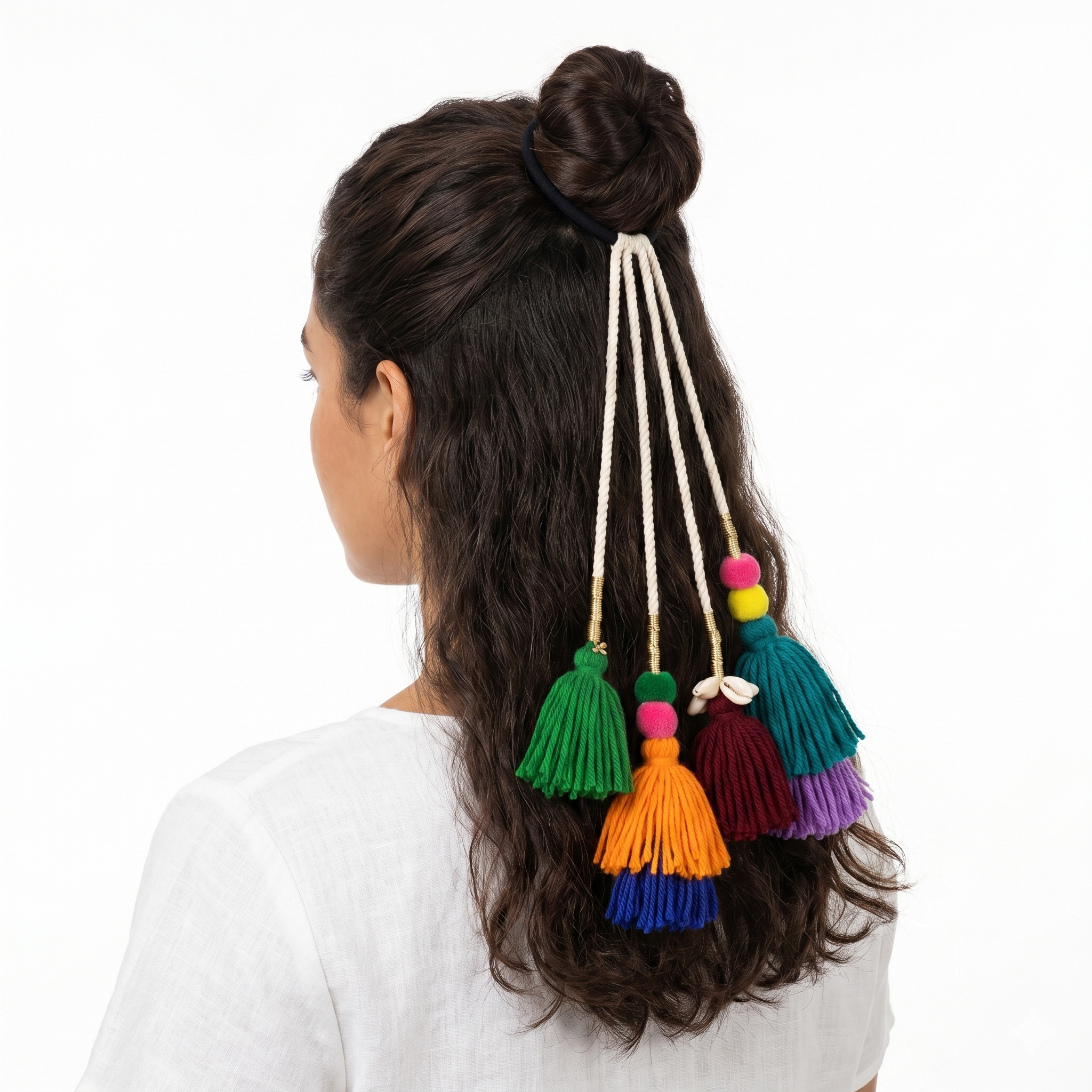 Premium Handmade Tassel Hair String | Colorful Boho Parandi