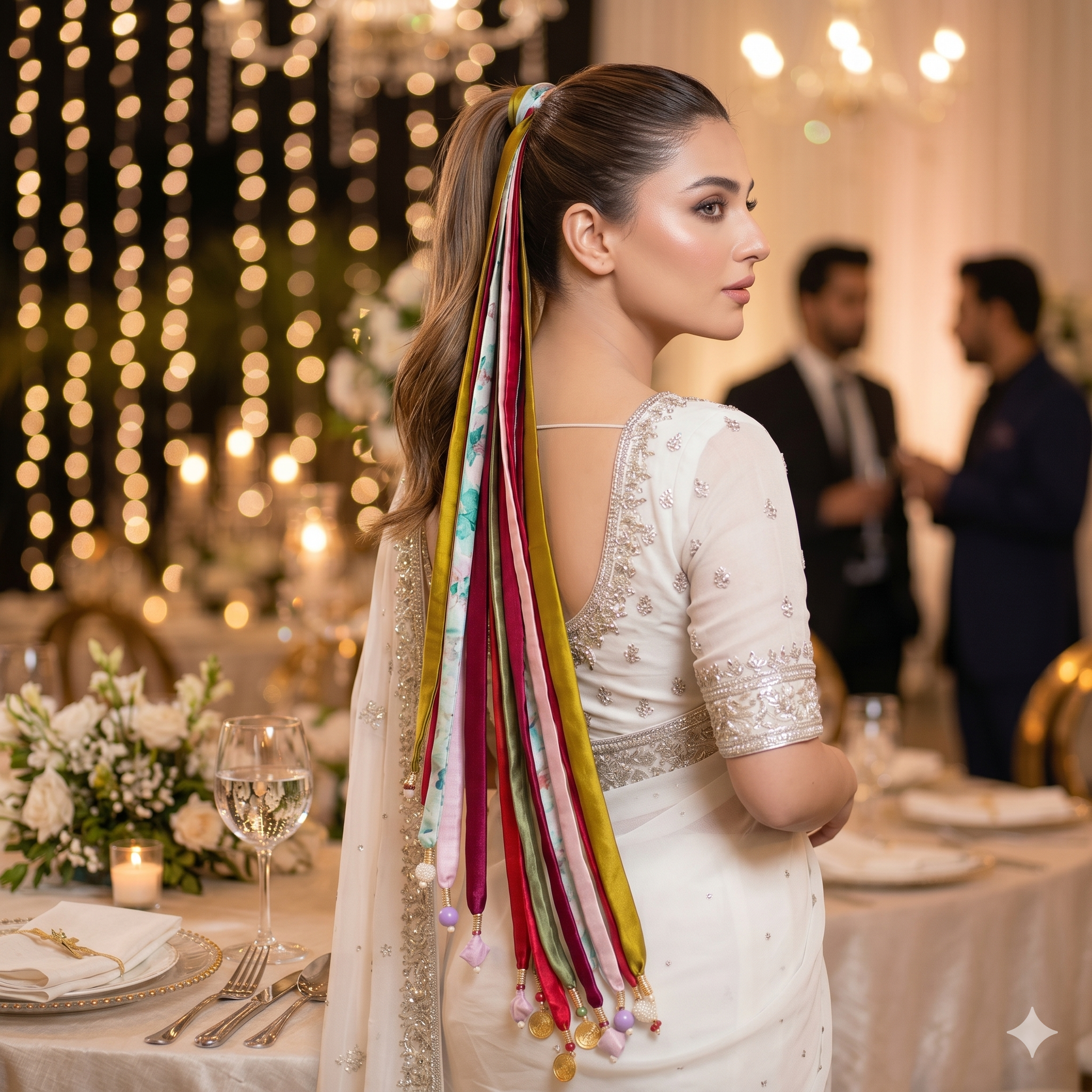 Handcrafted Embellished Ribbon Parandi Hair Tie | Ethnic Hair Accessories