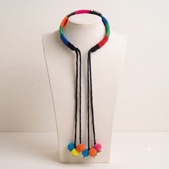 Handcrafted Funky Boho Hair Band with Pom-Pom Strands | Dhaaga Vibes