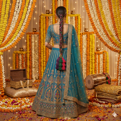 Rang-e-Noor Triple Tassel Punjabi Paranda – Emerald, Plum & Magenta