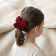 Premium Handmade Crochet Hair Bows Pair | Elegant Hair Accessories