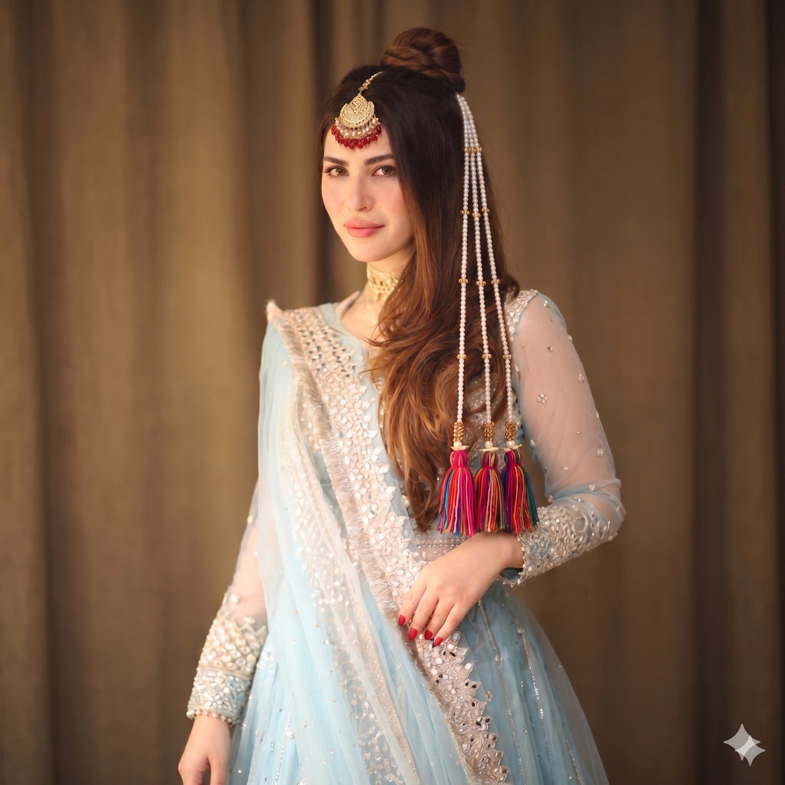 Traditional Kashmiri Parandi | Festive Mehndi & Dholki Hair Accessory