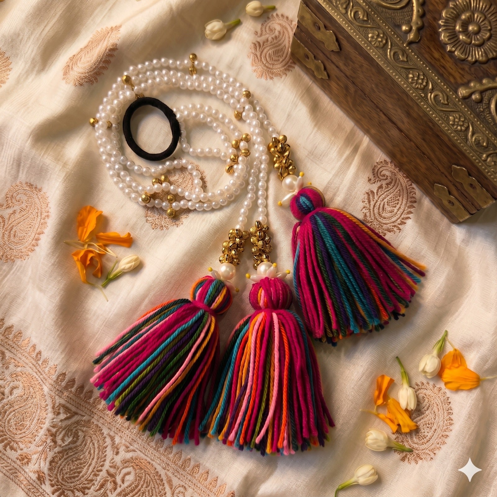 Traditional Kashmiri Parandi | Festive Mehndi & Dholki Hair Accessory
