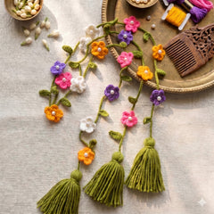 Handmade Crochet Floral Parandi | Premium Hair Accessory for Mehndi & Weddings